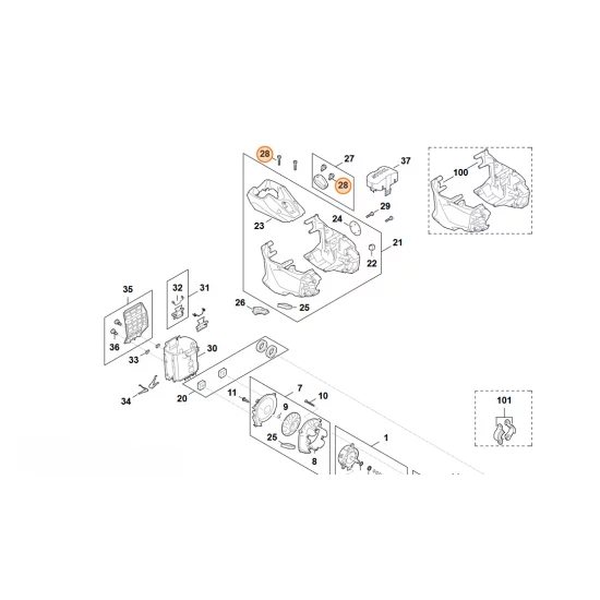 STIHL  Śruba do mocowania pokrywki connectora 9074 477 2980